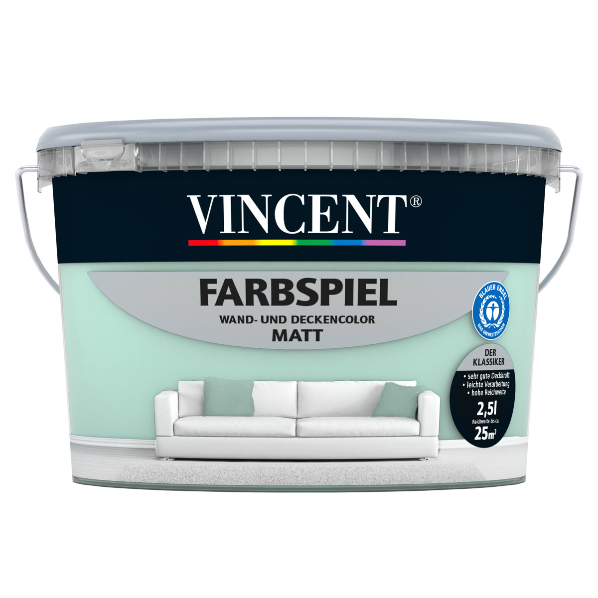 Vincent Farbspiel Mint matt 2,5 L | 2,5 | 25 | 111222