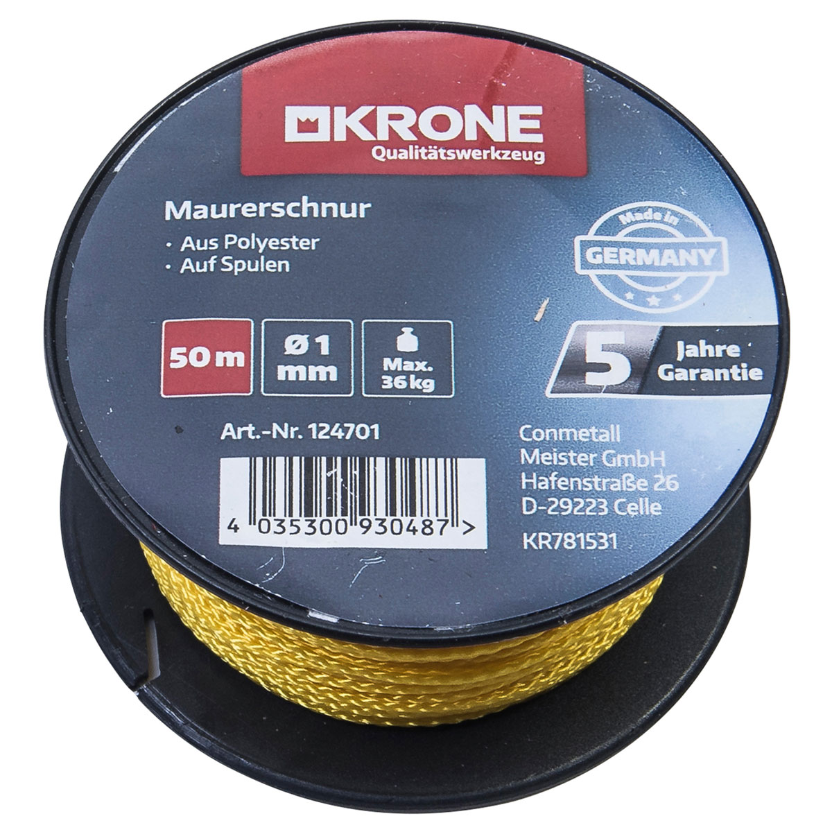 Krone  Maurerschnur 1,0 mm - 50m gelb | gelb | 5000 | 1 | 124701