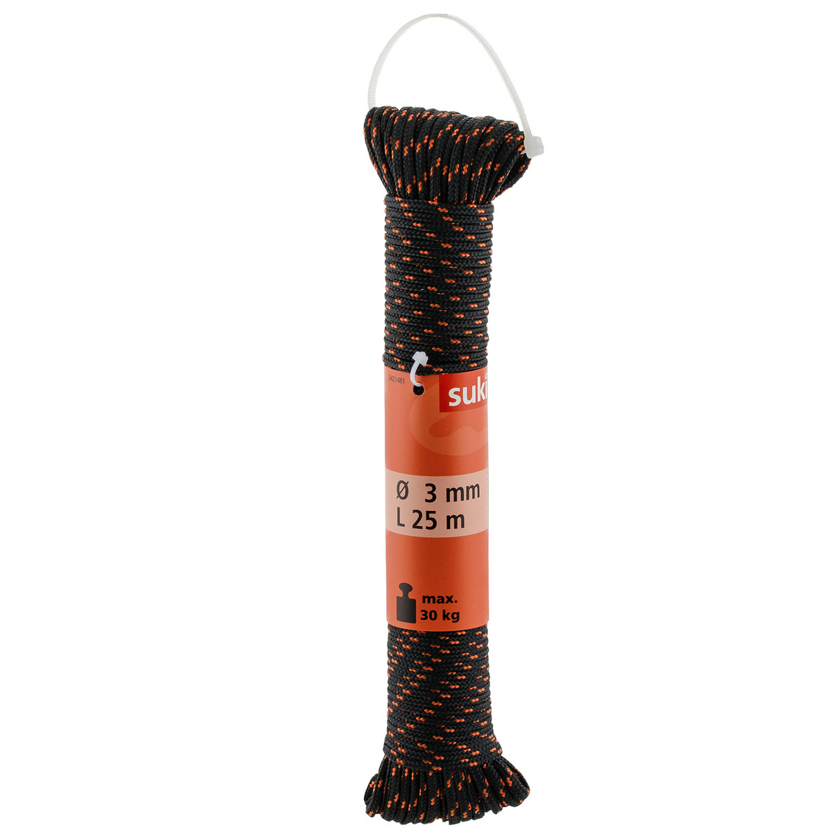 Suki Sportseil PE/PA 25m schwarz-orange | schwarz/orange | 133549