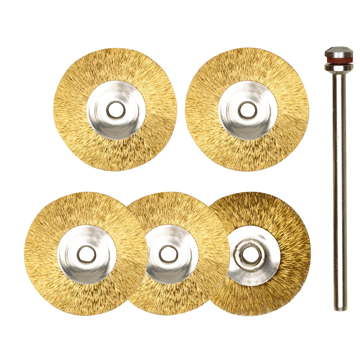 Proxxon Micromot Radbürsten Messing Durchmesser 22 mm 5 Stück und 1 Träger | 142724