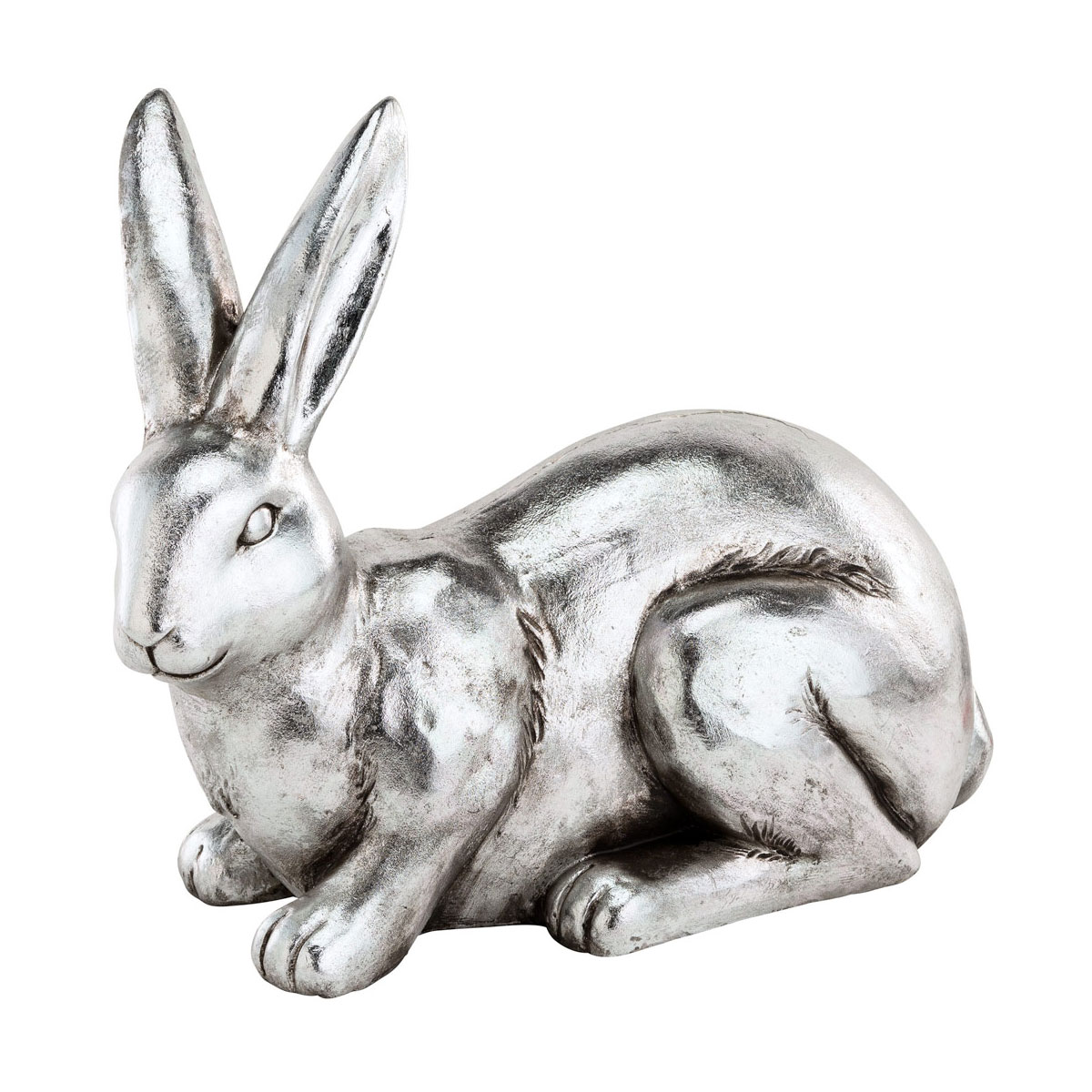 Kunstgewerbe Gehlmann Fiberglas-Hase silber 41,5 x 21,5 x 31 cm | 16009