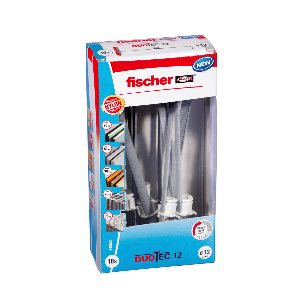 Fischer  Kippdübel DuoTec 12 ohne Schraube 10 Stück | ohne Schraube | 167635