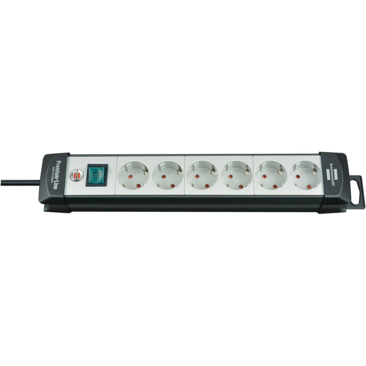 Brennenstuhl Steckdosenleiste Premium-Line 6-fach lichtgrau/schwarz | 6 | 211974