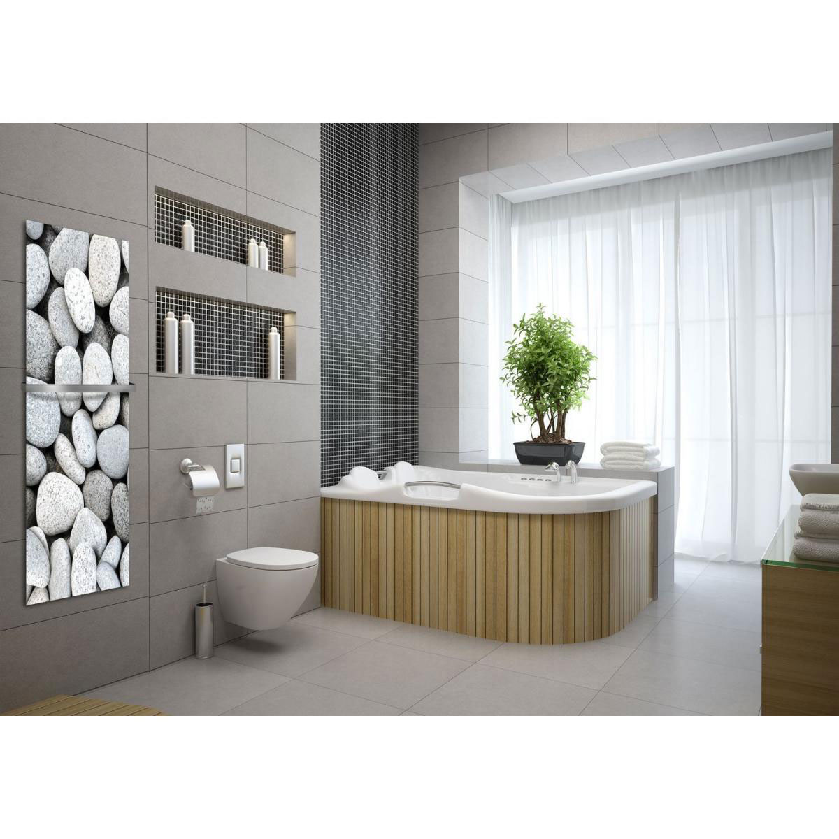 Papermoon Glasinfrarot-Heizkörper 60 x 120 cm Kieselsteine | 215581
