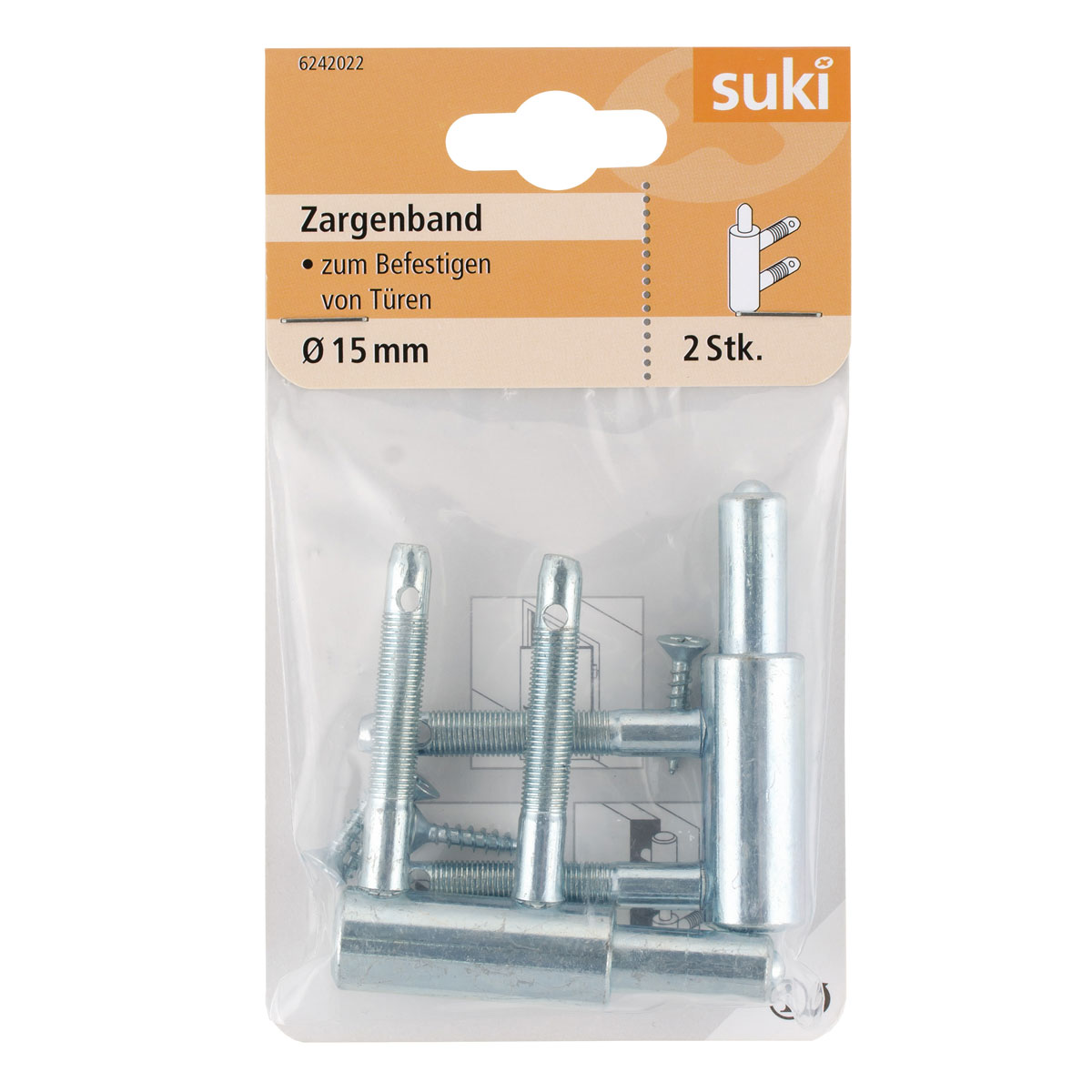 Suki Einbohrband-Unterteil Stahl 15 mm 2 Stifte 2 Stück | 2 Stifte | 226736