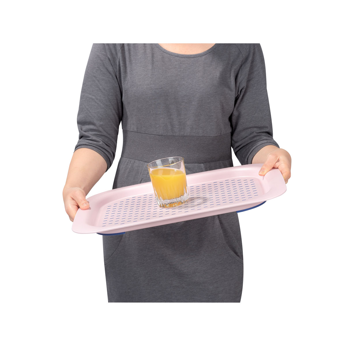 Wenko Anti-Rutsch Tablett 41,5 x 31,5 x 2,5 cm Rosa | 235510 – Bild 4