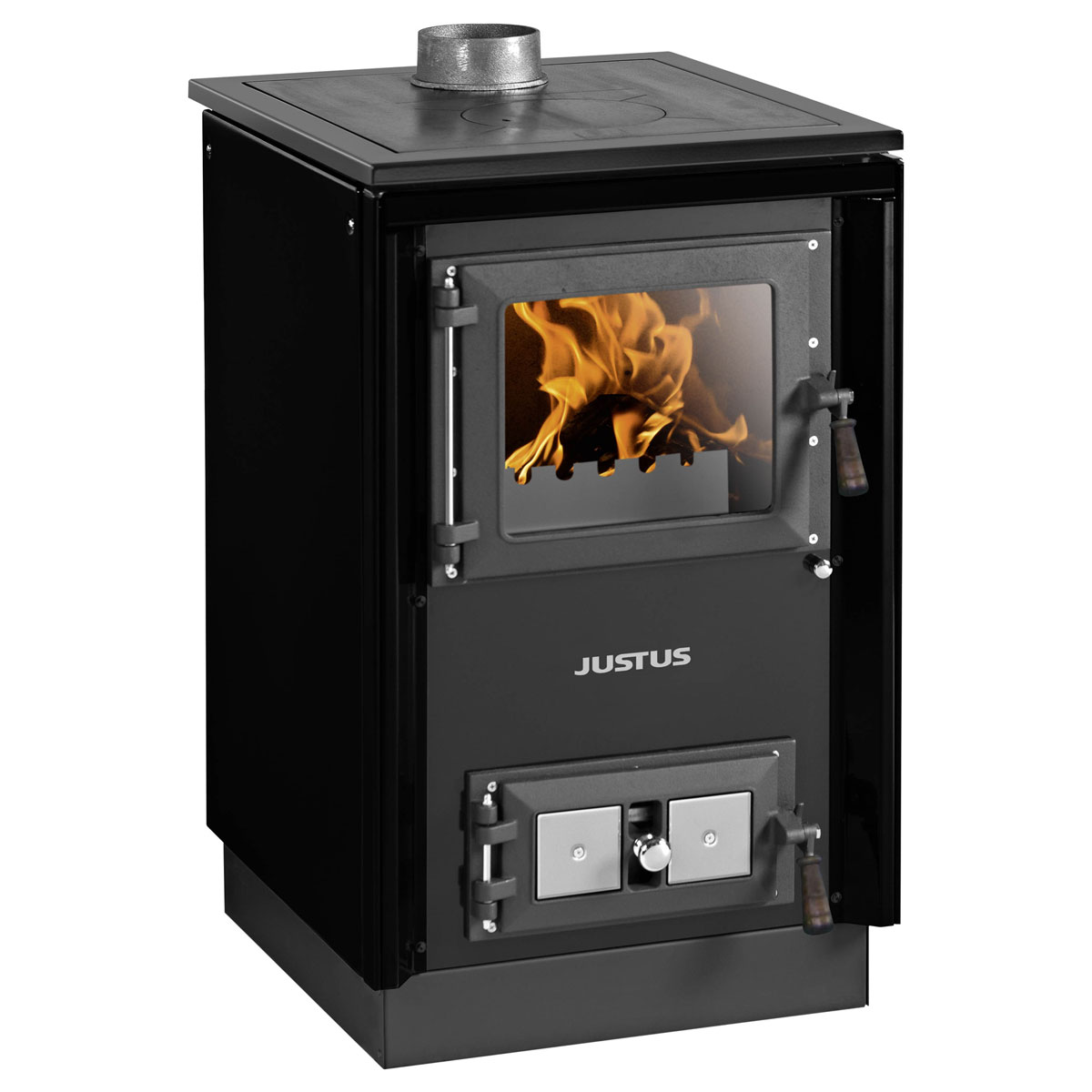 Justus Festbrennstoffherd Rustico-50 2.0 Schwarz | Schwarz | oben | 237151