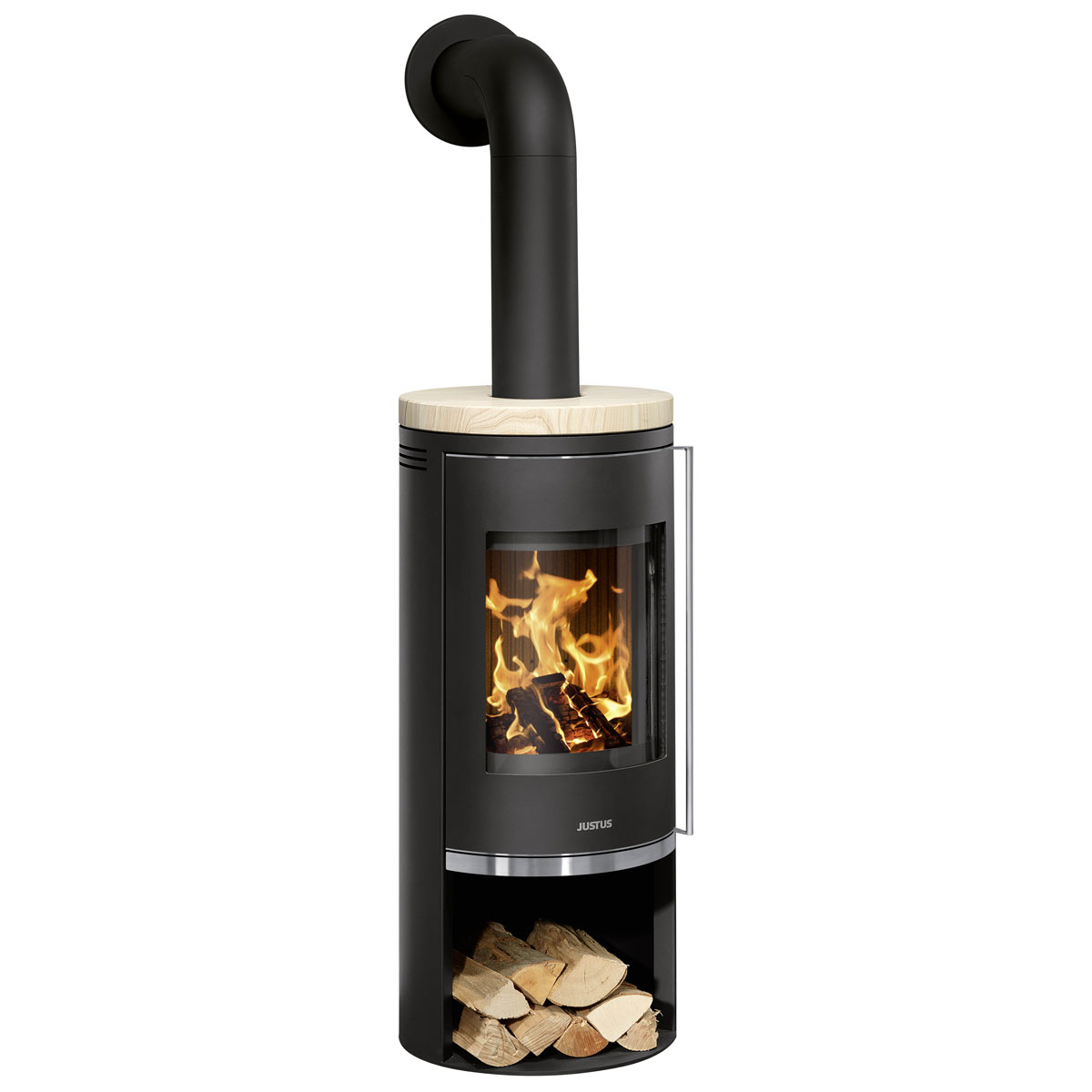 Justus Kaminofen Faro 2.0 mit Abdeckplatte Sandstein Schwarz | beige | schwarz | beige | Sandstein | 237172