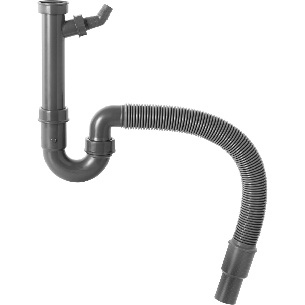 Cornat Spültisch-Röhren-Geruchverschluss aus recyceltem Kunststoff mit Ablaufanschluss flexibel Durchmesser 40-50 mm | flexibel, Ø 40-50 mm | 242286