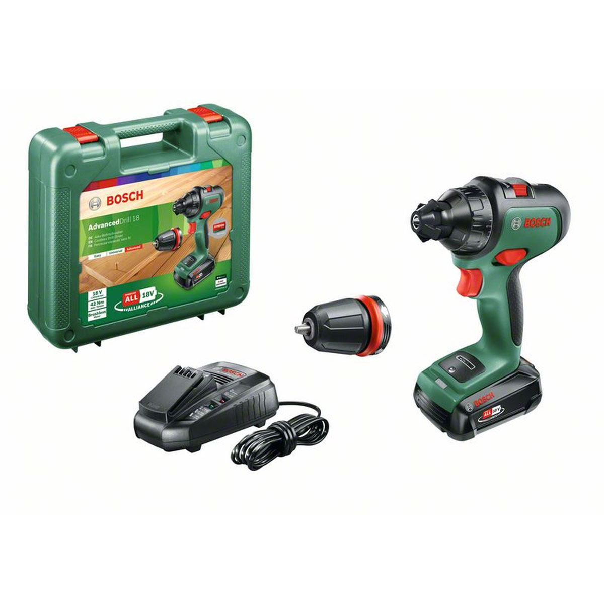 Bosch   Akku-Bohrschrauber-Set AdvancedDrill 18 1 Akku 5-teilig | 1 | 247460