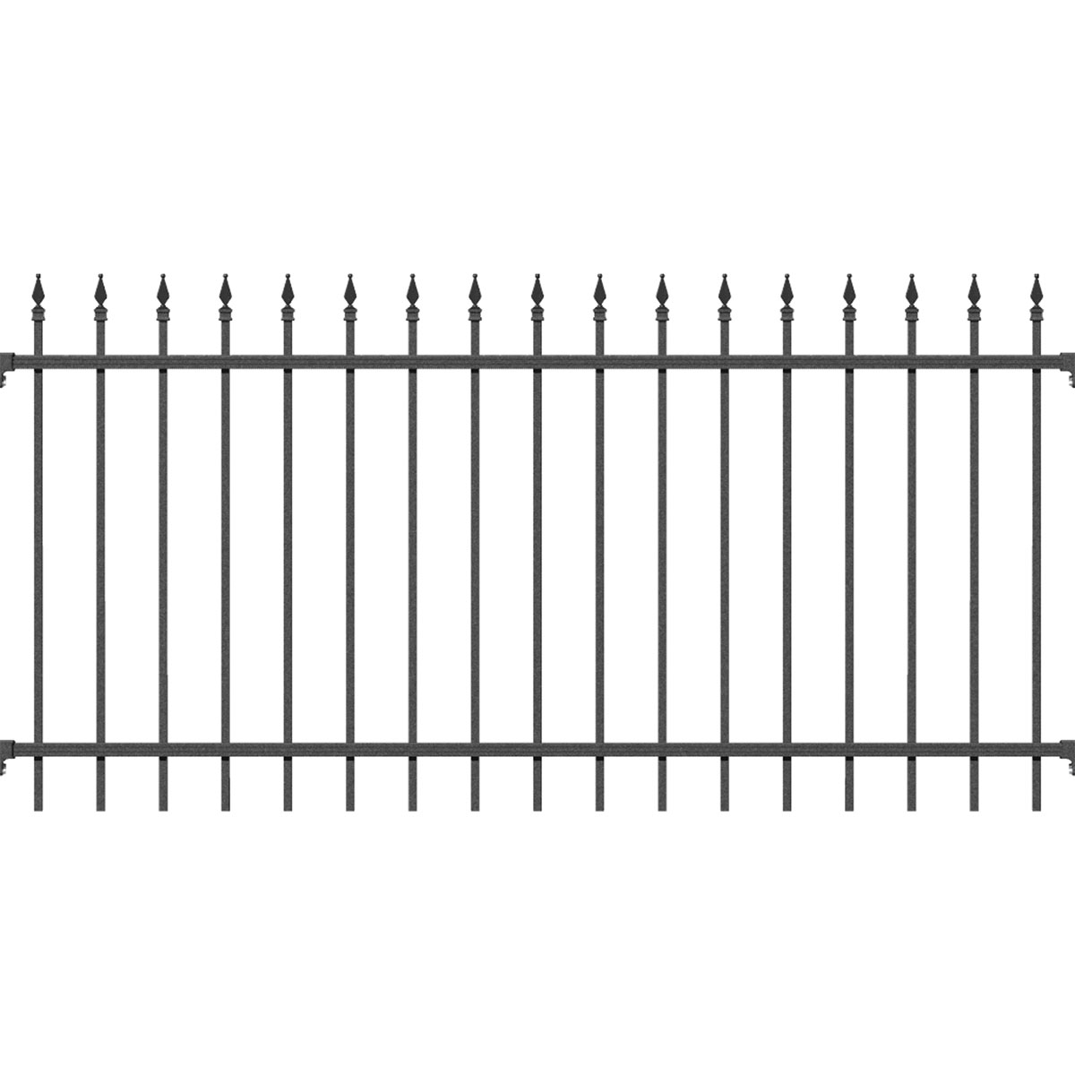 Zaunfeld Chaussee mattschwarz 200 x 100 cm | 247902