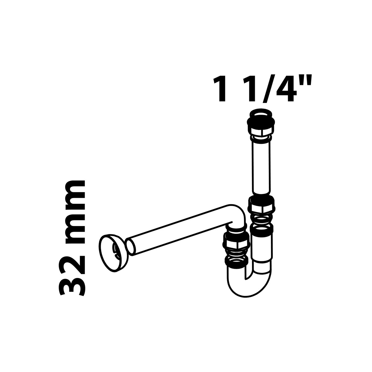 Kirchhoff Röhrensiphon ECO-SAVE KS grau 1 1/4" x Durchmesser 32 mm | 248202 – Bild 3