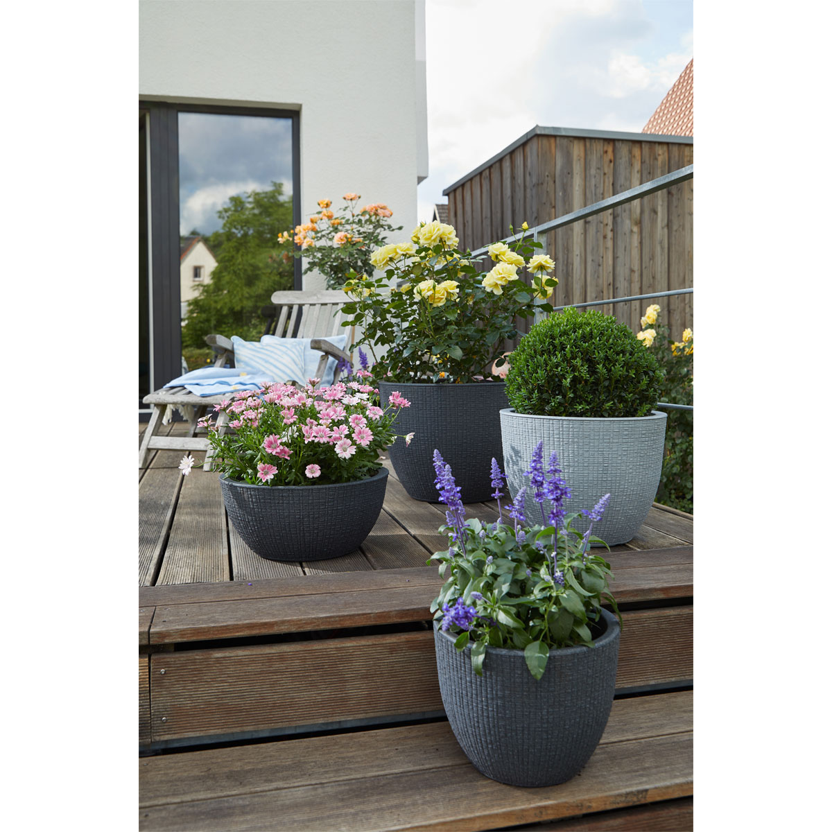 Scheurich Pflanzgefäß Barceo Durchmesser 30 cm Stony grey | stony grey | 22x29x29 | 249100 – Bild 3
