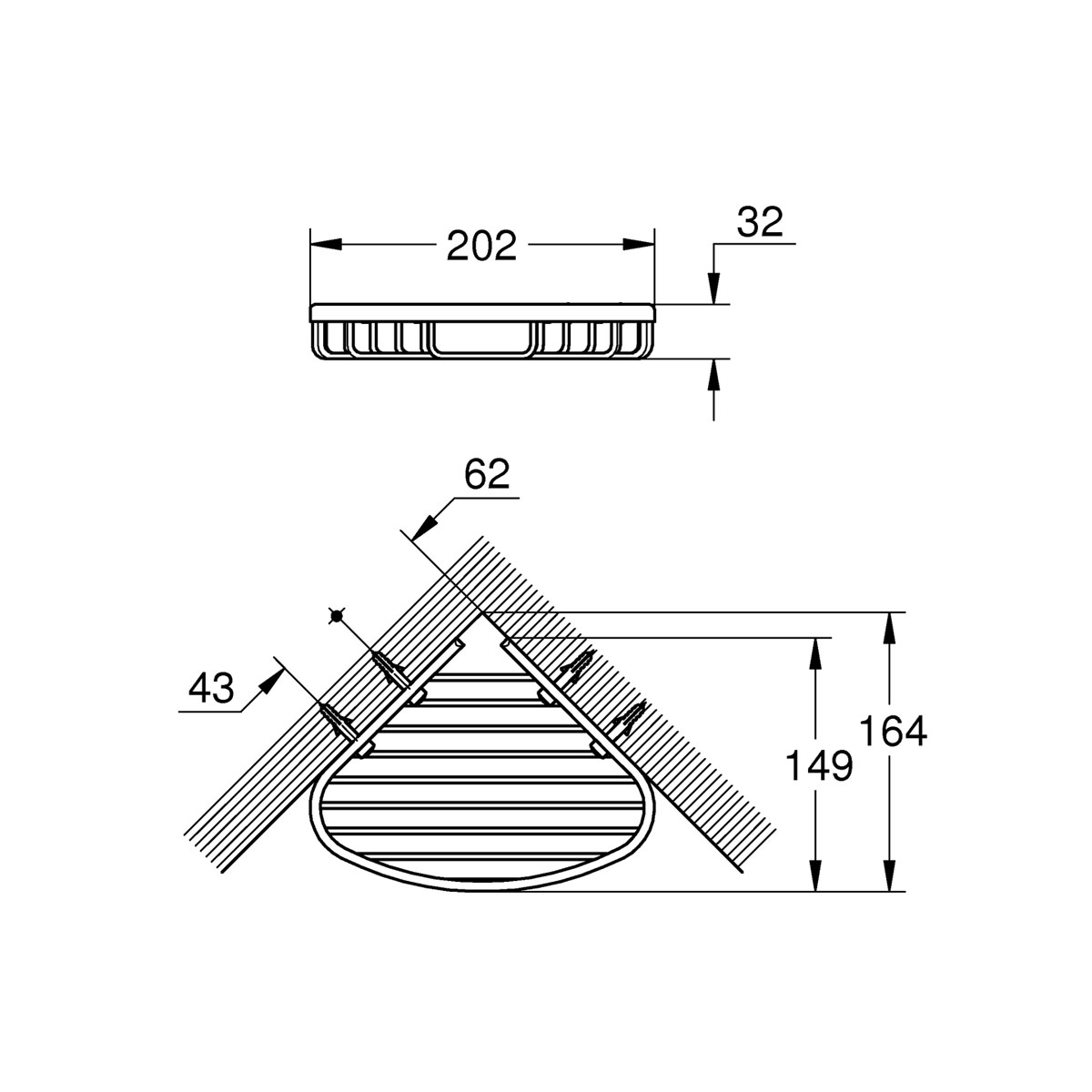 Grohe Ablagekorb Bau Cosmopolitan silber 20,2 x 3,2 x 16,4 cm | 20,2x3,2x16,4 | 265037 – Bild 3
