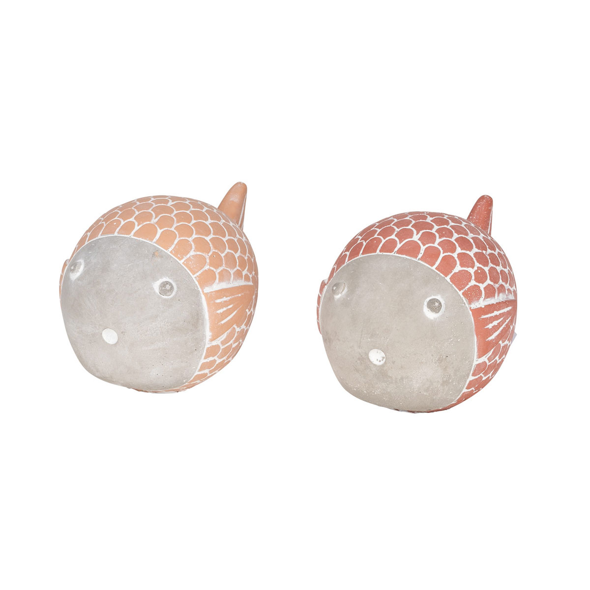 Zement-Fisch breit 15 x 9,5 x 9 cm lachsfarben-braun | 267124