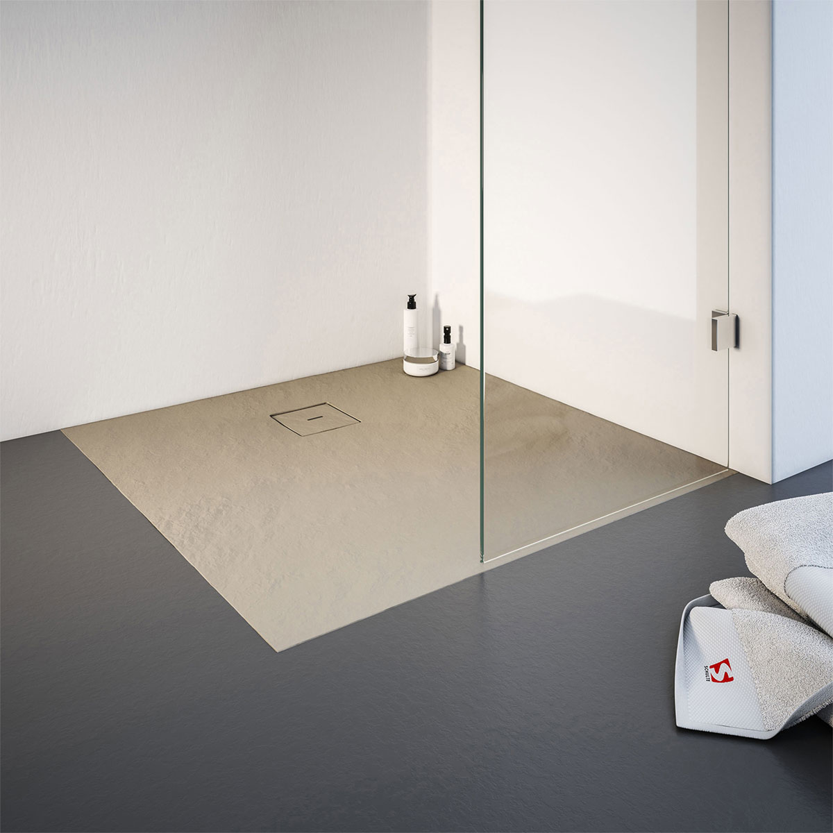 Schulte Express Plus Duschwa Mineralg Steinstr Quadrat -Plan 1200 x 1200 sand | 352913