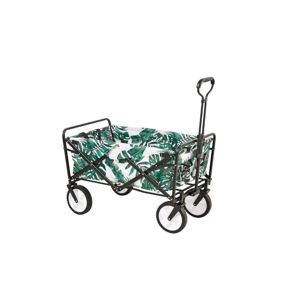 Haveson Bollerwagen faltbar 89 x 59 x 48 cm Motiv Palmenblatt belastbar bis 65 kg | 501184