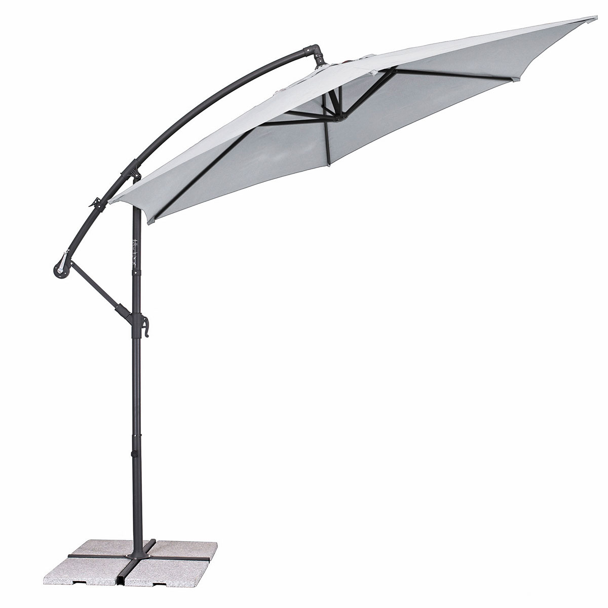 Haveson Ampelschirm Salerno 300 cm silber/grau | 501394