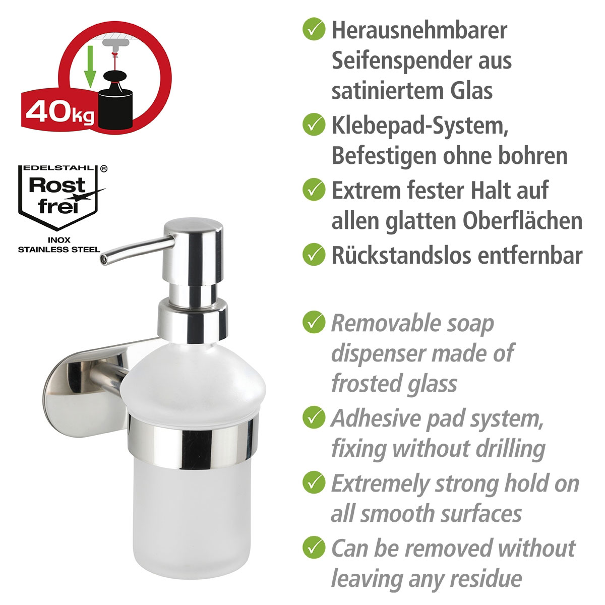 Wenko Turbo-Loc Seifenspender Orea Shine ca 200 ml | 503696 – Bild 4