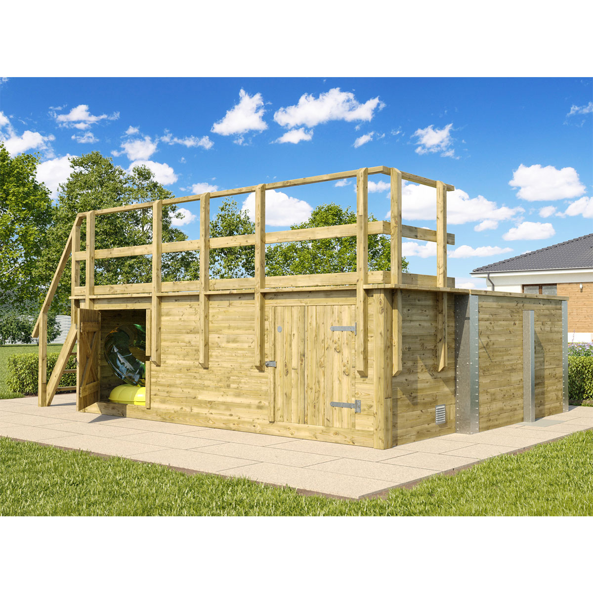 Weka Pool Rechteckig Größe 2 b 401,5 x 641,5 cm inkl Technikraum/Sonnendeck und FilteranlageFolie hellgrau | 510559 – Bild 4