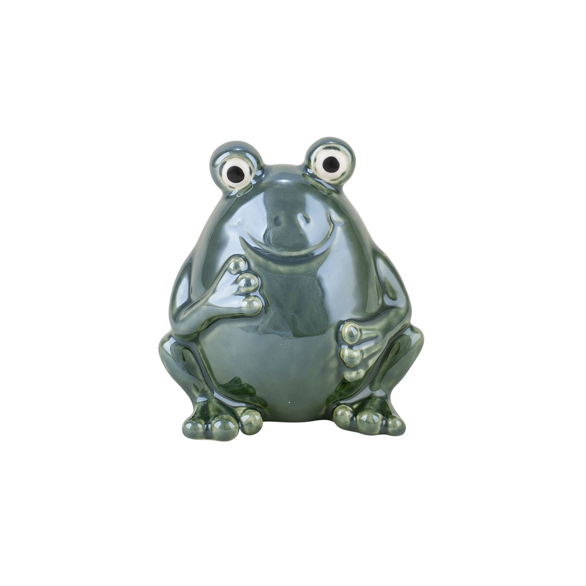 Kunstgewerbe Gehlmann Dekofigur Keramik-Frosch grün 9,7 x 8,5 cm | 522820