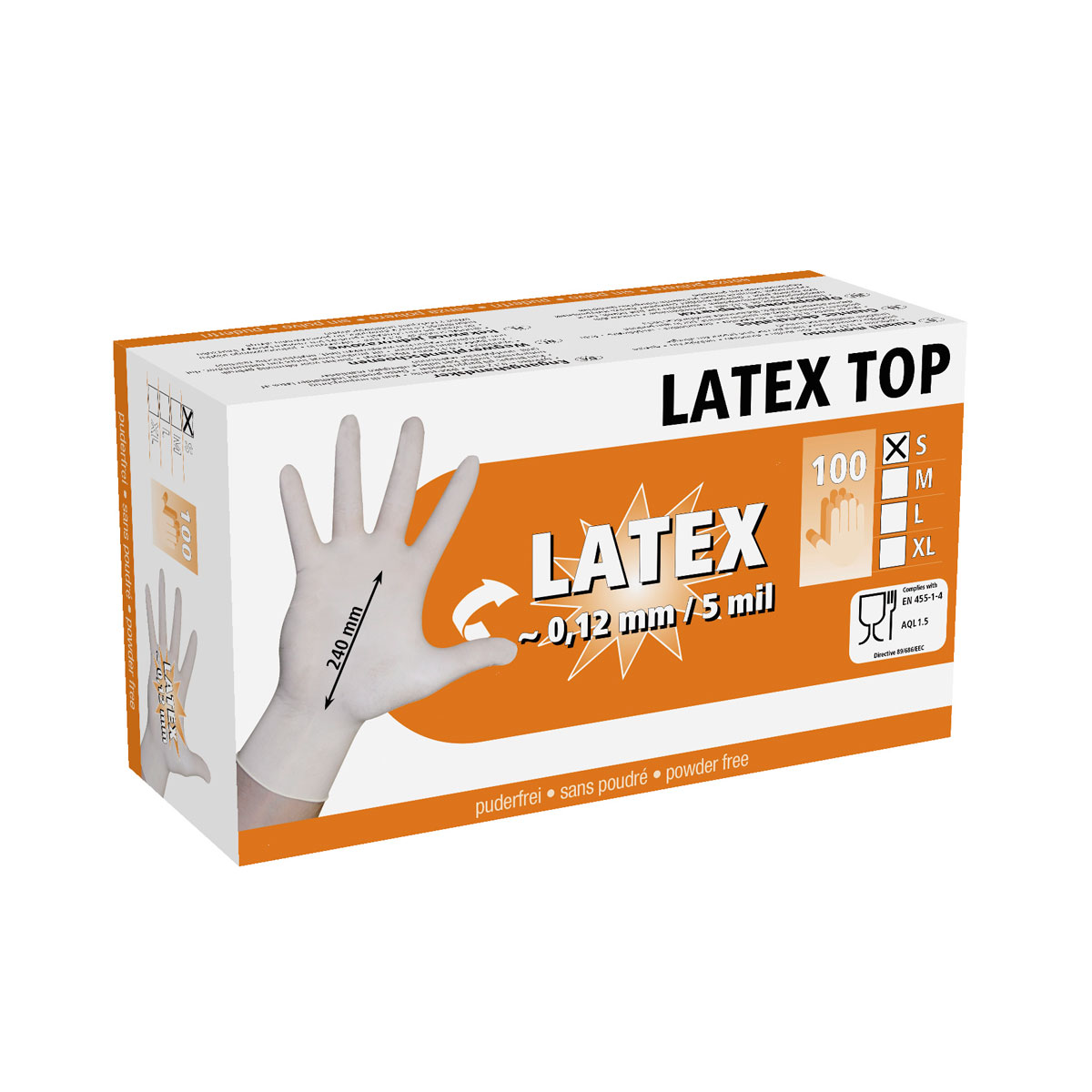 Einmalhandschuhe Latex Top Größe M weiß 100 Stück | Gr. M | 526665