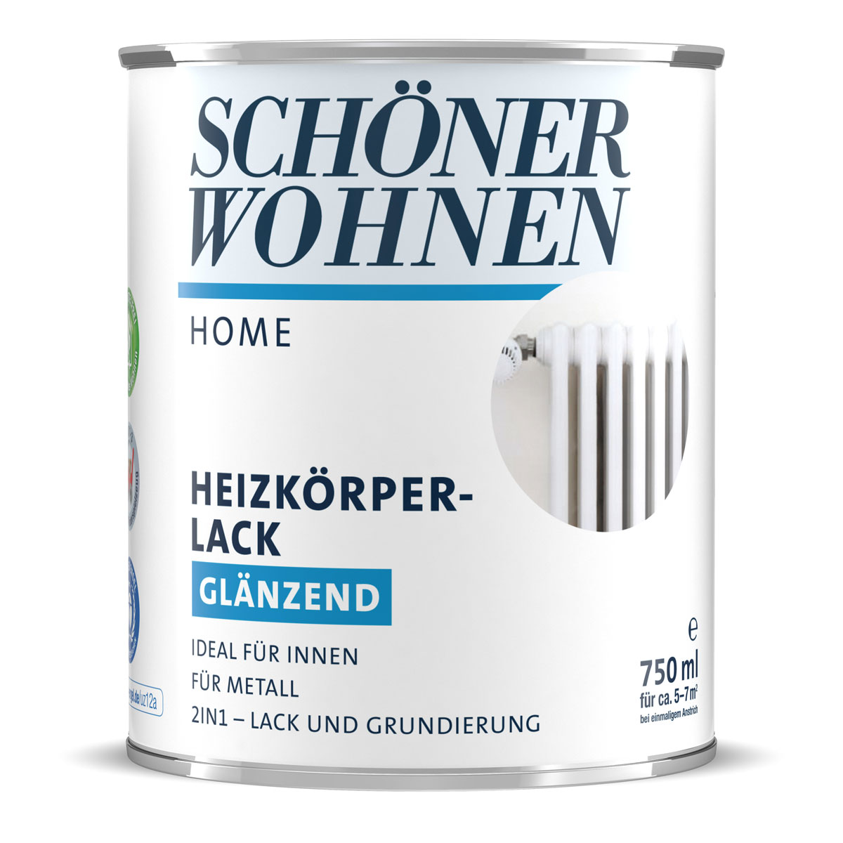 Schöner Wohnen Farbe Heizkörperlack Home reinweiß glänzend 750 ml | 0,75 | Glänzend | 533119