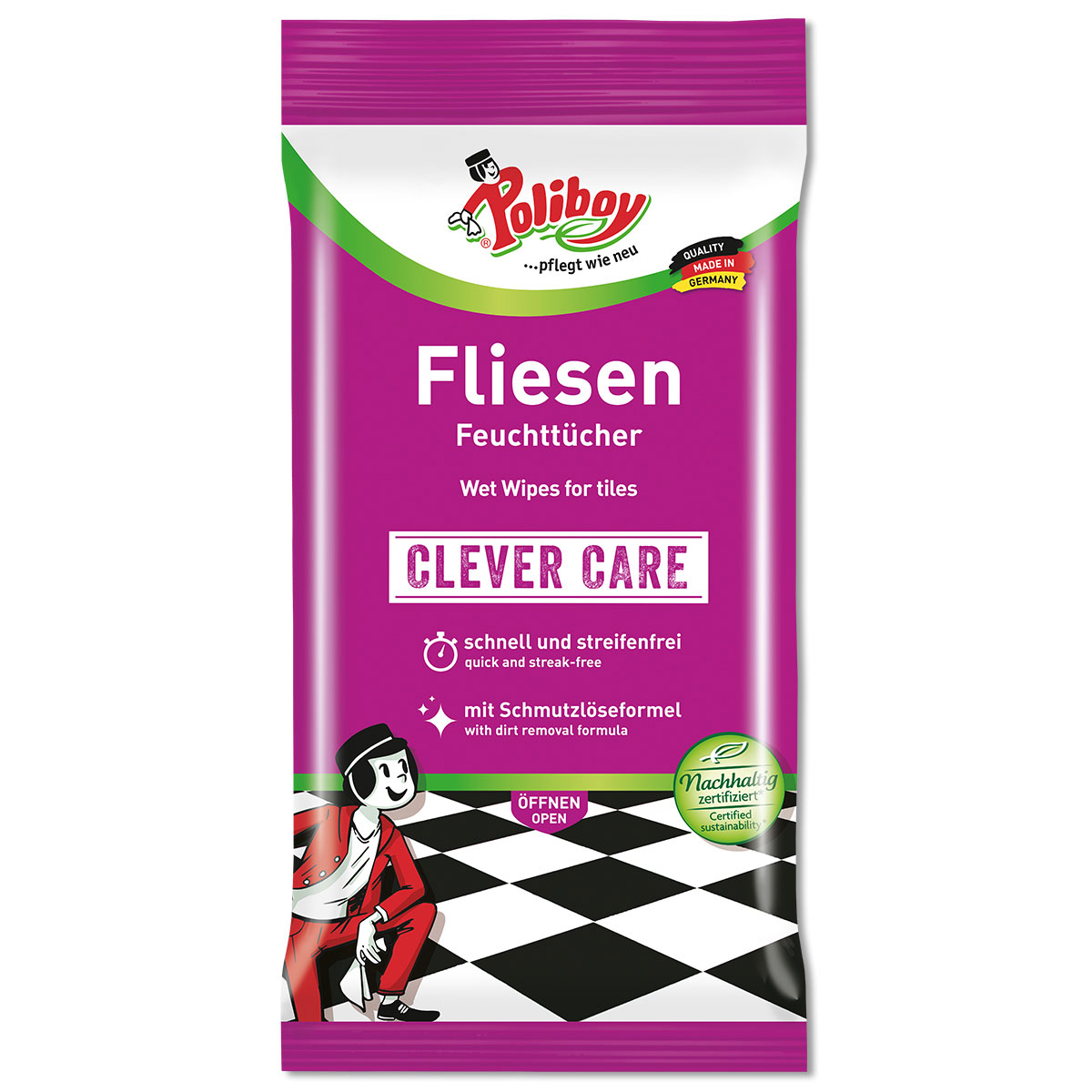Poliboy Fliesen-Feuchttücher 15 Stück | 543260