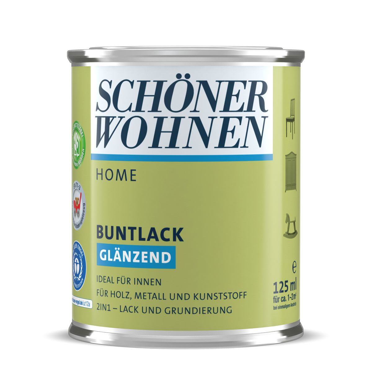 Schöner Wohnen Farbe Buntlack Home rubinrot glänzend 125 ml | 0,125 | Glänzend | 544399