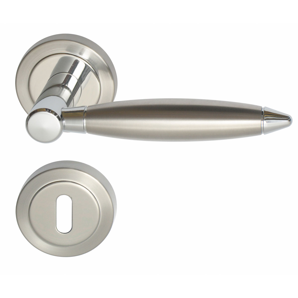 Alpertec Rosettengarnitur Lenny-R Chrom poliert /Edelstahl satiniert BB | 651738