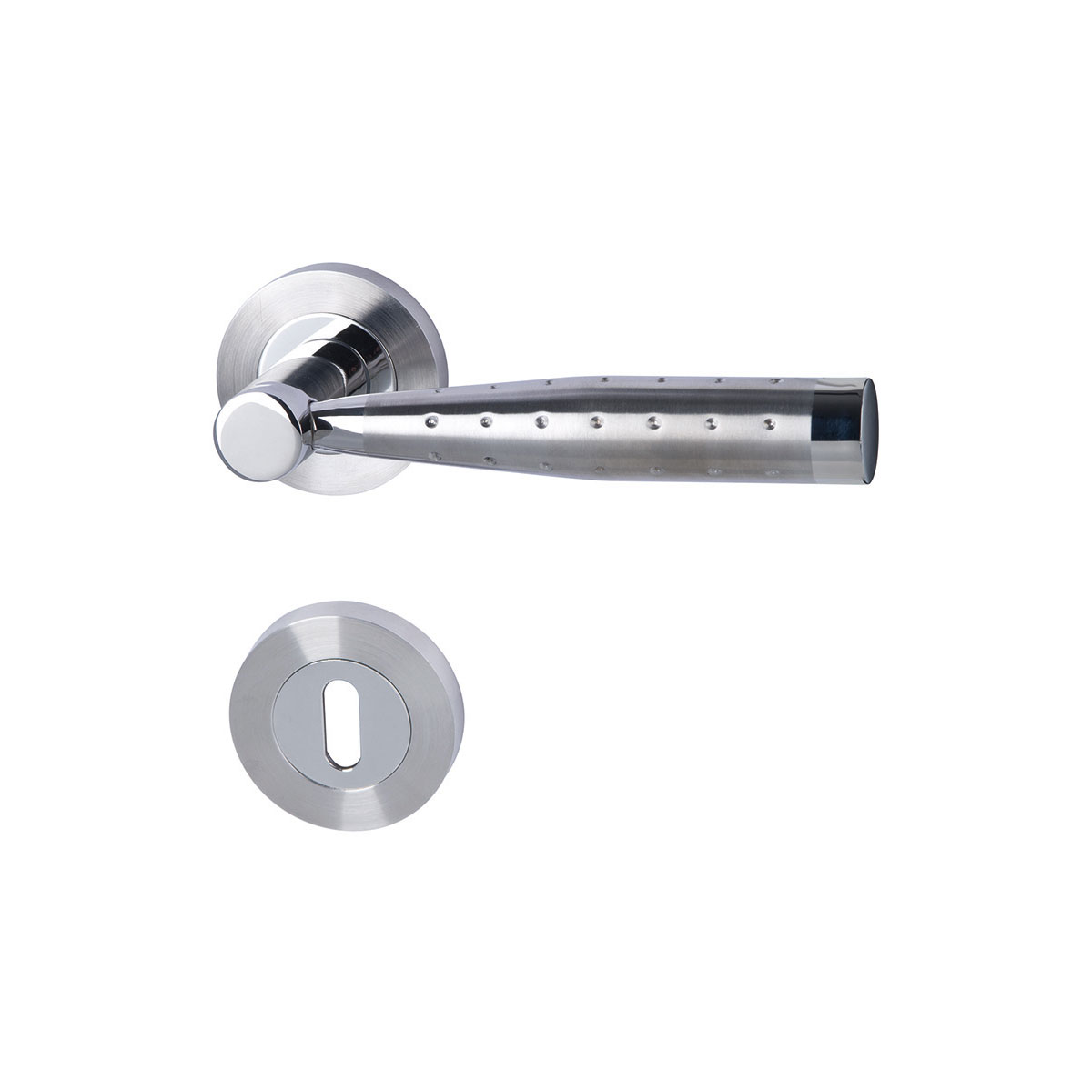 Alpertec Rosettengarnitur Solid 5-R Edelstahl poliert/satiniert BB | 654195