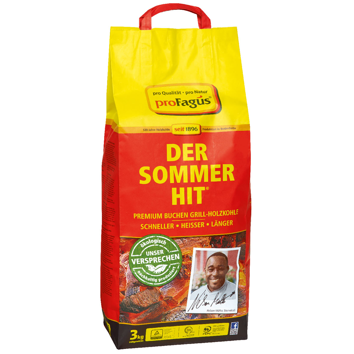 proFagus Holzkohle Der Sommer Hit 3 kg | 3 | 3 kg | 700494