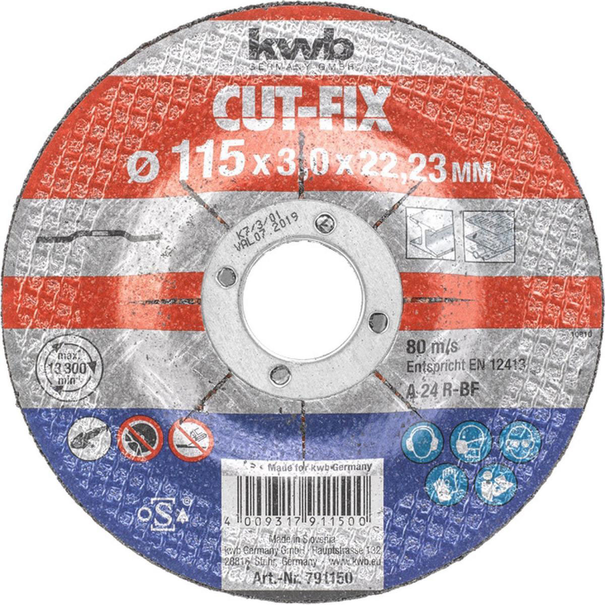 kwb  Trennscheibe Cut Fix Metallbearbeitung Durchmesser 115 mm | 115 | 726446