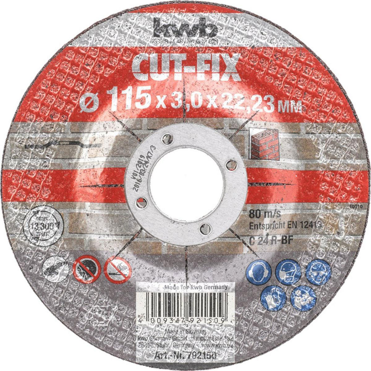 kwb  Trennscheibe Cut Fix Steinbearbeitung Durchmesser 115 mm | 115 | 726453
