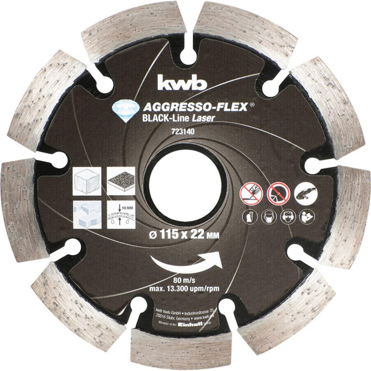 kwb  Trennscheiben Aggreso Flex Black Line Diamant Durchmesser 115 mm | 115 | 742356