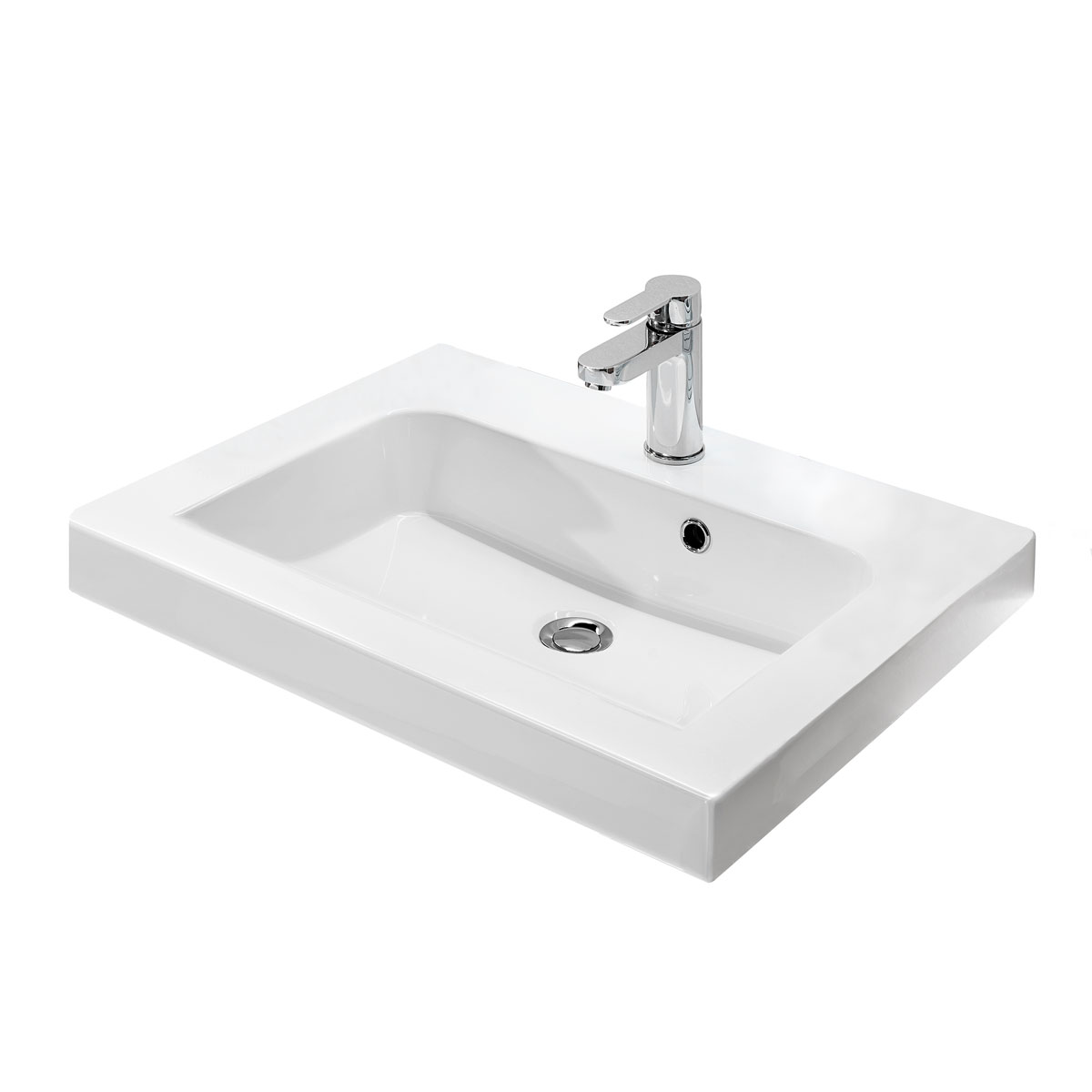 Pelipal Mineralmarmor-Waschtisch Volterra weiß Fokus 5015 64,4 x 7,6 x 46 cm | 933817