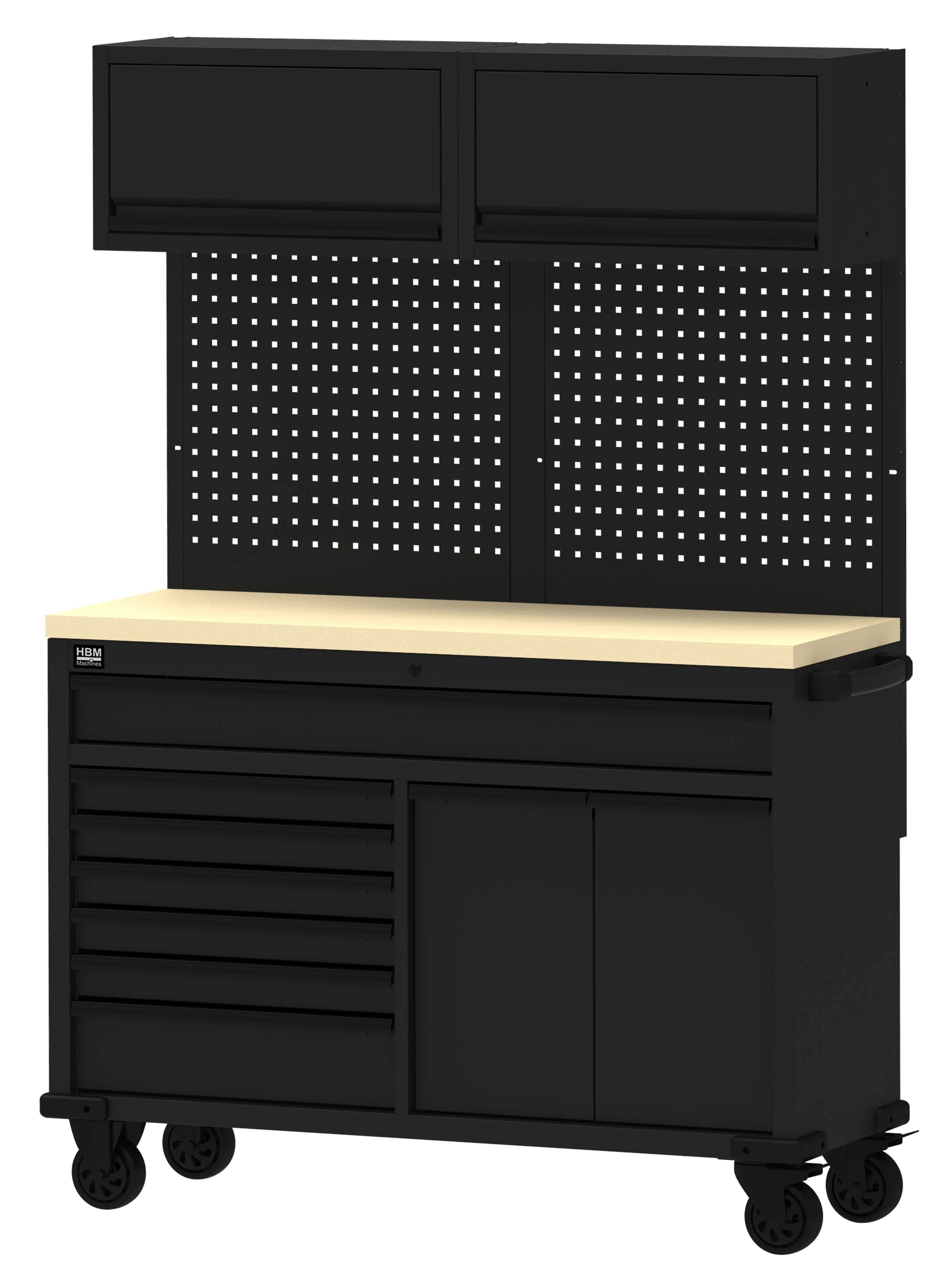 Fahrbare Werkbank 136 cm - schwarz