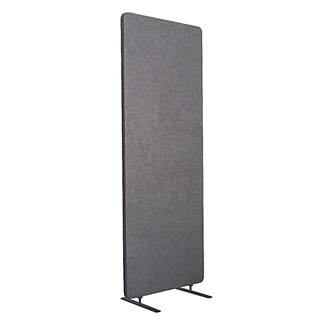 Akustischer Raumteiler, Einzelexemplar, rechteckig, Hochkant-Format, mit Standfüßen, B 600 x T 350 x H 1680 mm, PET-Filz, grau