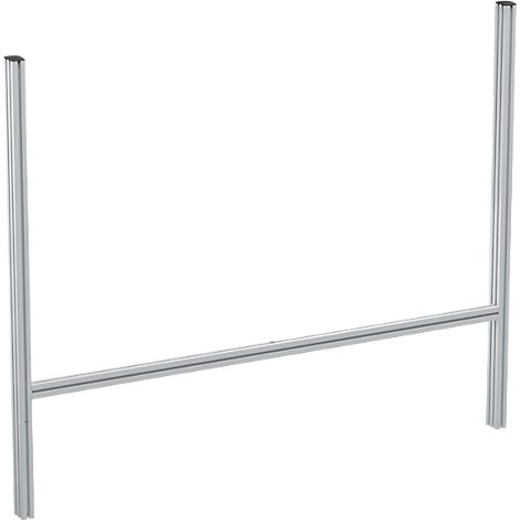 Aufbauprofileset für Treston QuatreX, ESD-leitfähig, B 1060 x T 55 x H 1200, lichtgrau RAL 7035
