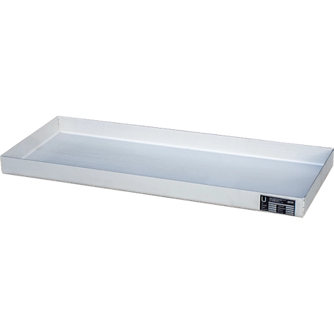 Bauer Kleingebindewanne KGW 1 V4A, ohne Lochblechrost, L 940 x B 370 x H 60 mm, 20 L, 150 kg, Edelstahl 1.4571, Silber