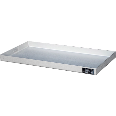 Bauer Kleingebindewanne KGW 2 V4A, ohne Lochblechrost, L 940 x B 470 x H 60 mm, 25 L, 150 kg, Edelstahl 1.4571, Silber