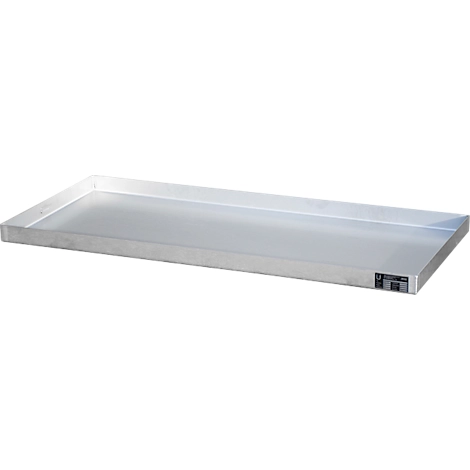 Bauer Kleingebindewanne KGW 4 V4A, ohne Lochblechrost, L 1390 x B 600 x H 60 mm, 40 L, 150 kg, Edelstahl 1.4571, Silber.