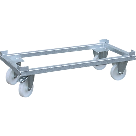 Bauer Transportwagen TW 2000 für Sammelbehälter-System SBS 2000, 2 Lenk- und 2 Bockrollen, B 2400 × T 1200 × H 315 mm, Stahl feuerverzinkt