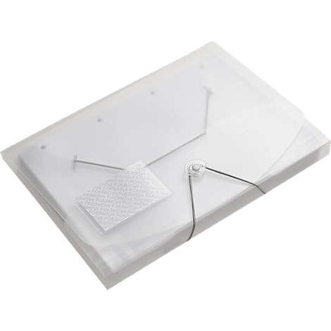 Eckspanner FolderSys JUMBO, A4, B 240 x H 320 mm, 3 Innenklappen & Gummizug-Verschluss, Polypropylen, Stärke 0,42 mm, transparent, 10 Stück