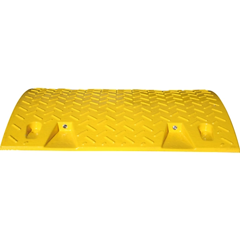 Fahrbahnschwelle, Mittelstück, <30 km/h, mit 4 Glasreflektoren, L 430 x B 500 x H 30 mm, PVC & PE, gelb