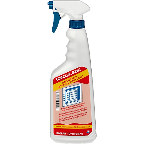 Grillreiniger Ecolab Topclin, gegen Back- Brat- & Grillrückstände, schnell wirksam & gute Haftung, Sprühflasche mit 750 ml