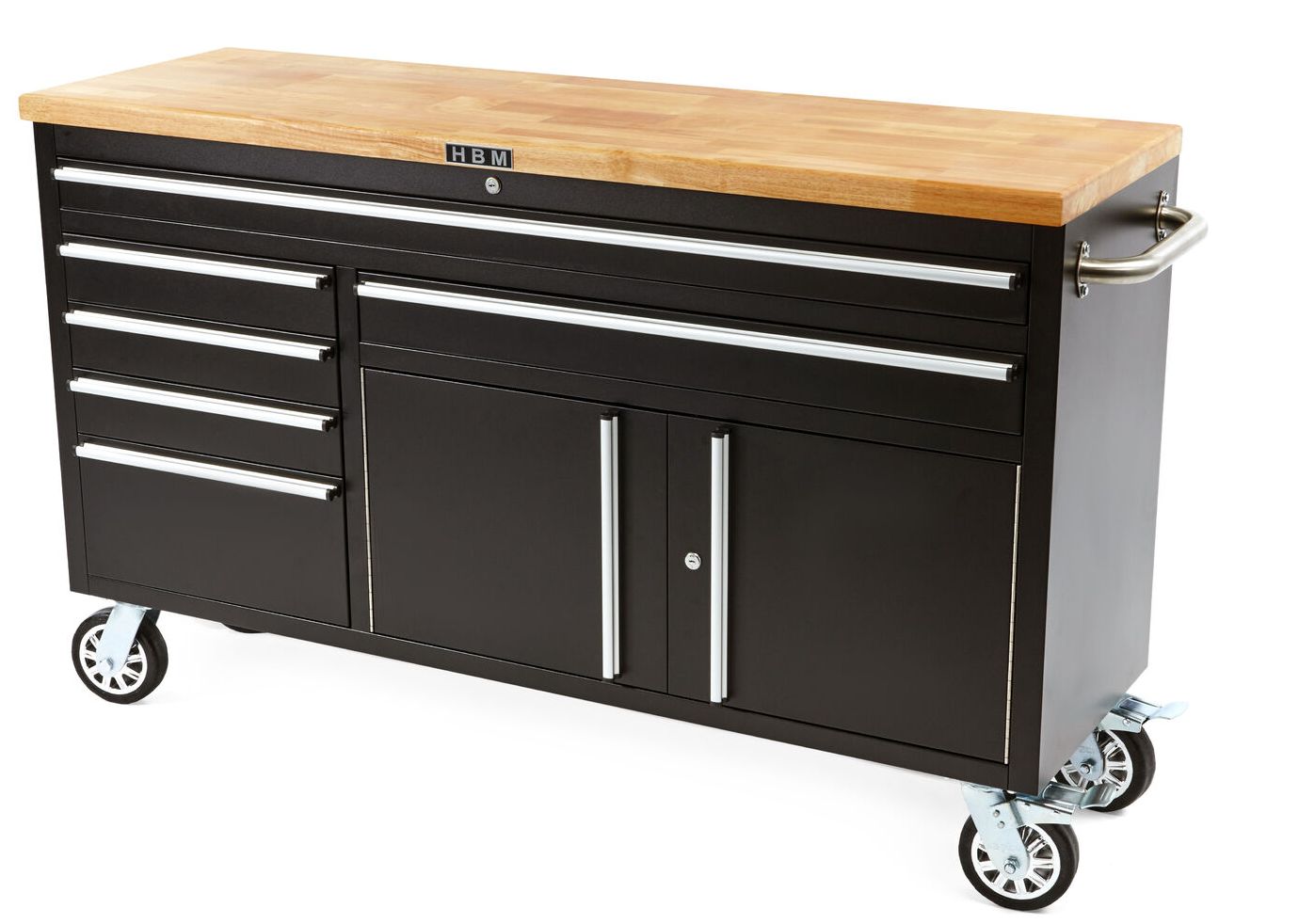 Werkzeugwagen / Werkbank mit Holz Blatt güstig
