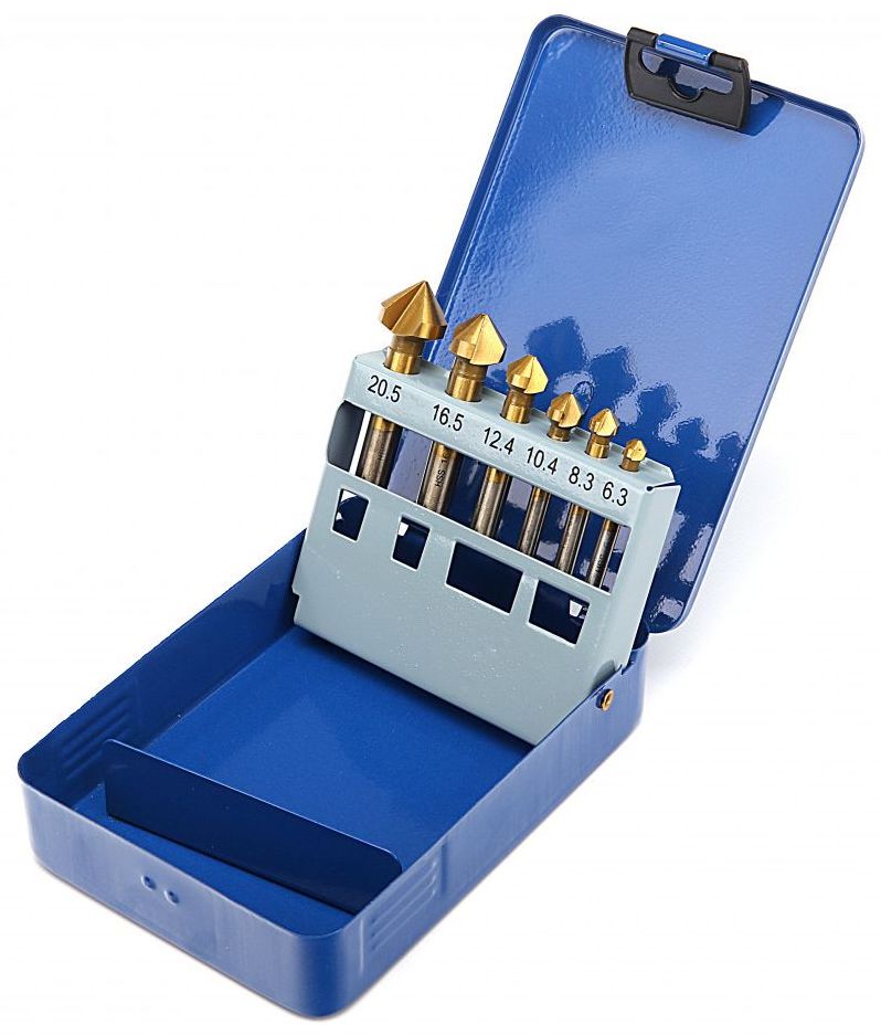Senkfräser HSS TiN 6-teiliges Set 5-10mm Fräsdurchmesser