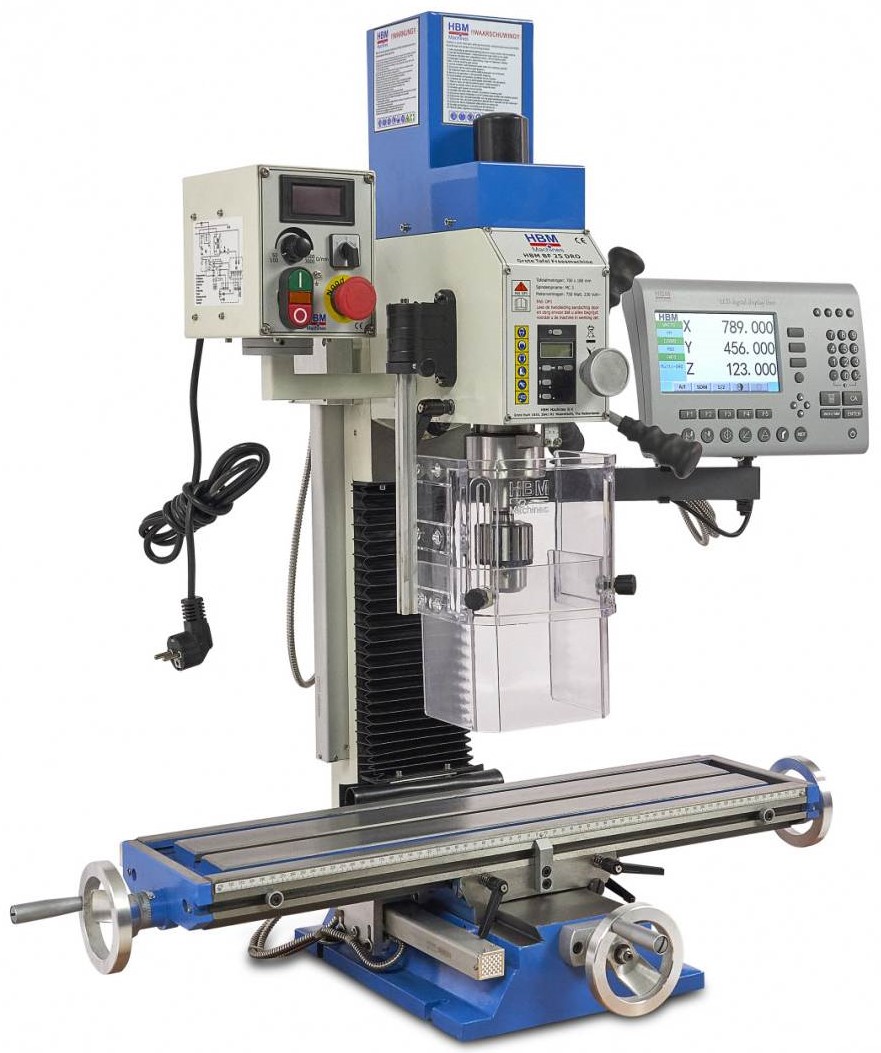 Fräsmaschine BF25 16mm Fräsleistung LCD-Anzeige kl./gr. Tisch