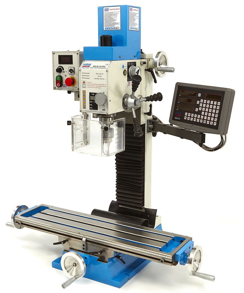 Fräsmaschine 20mm Fräsleistung Digitalanzeige kl./gr. Tisch